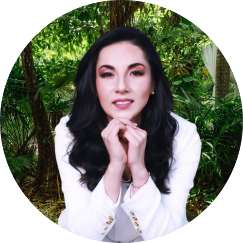 Celinda Garcia Awakekaan white suit, breathwork